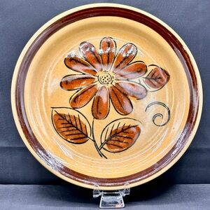 Vintage La Mesa Stoneware “Brown Daisy” Plate